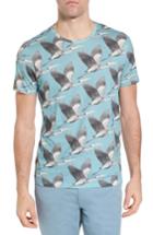 Men's Ted Baker London Flute Blue Heron Print T-shirt (m) - Blue