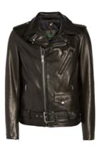 Men's Schott Nyc Perfecto Slim Fit Waxy Leather Moto Jacket, Size - Black