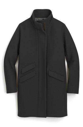 Petite Women's J.crew Stadium Cloth Cocoon Coat P - Black