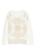 Women's Press Fringe Sweater - Ivory