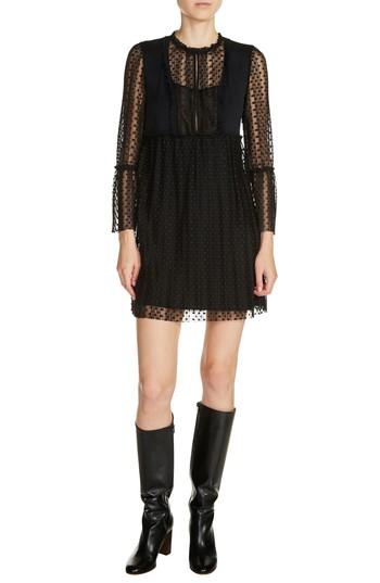 Women's Maje Rezane Crepe & Swiss Dot Dress