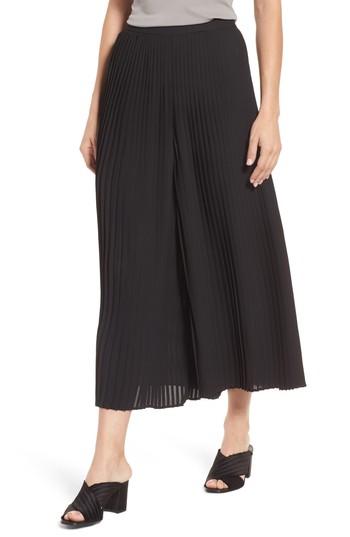Women's Eileen Fisher Wide Leg Ankle Pants, Size - Black