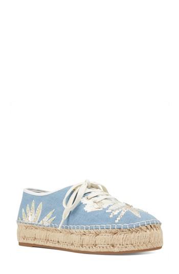 Women's Nine West Guinup Embellished Espadrille Sneaker .5 M - Blue