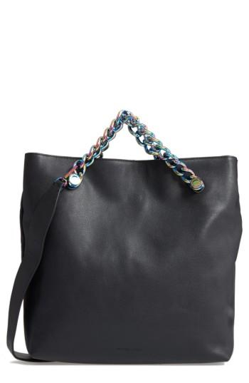 Kendall + Kylie Van Leather Foldover Clutch - Black