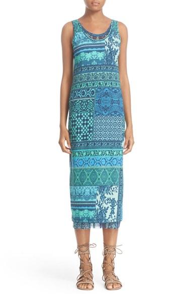 Women's Fuzzi Print Stretch Cotton Midi Dress