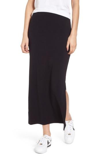 Women's Stateside Side Slit Midi Skirt - Black