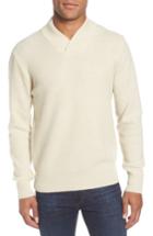 Men's Schott Nyc Waffle Knit Thermal Wool Blend Pullover - White