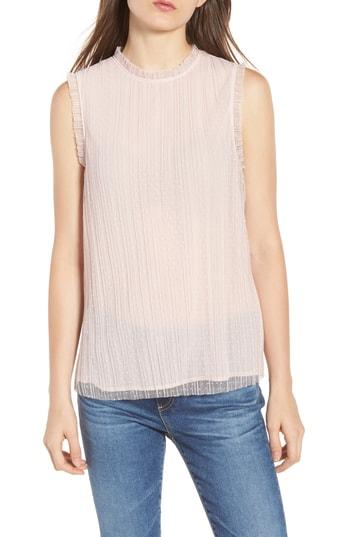 Women's Chelsea28 Dotted Mesh Top, Size - Pink