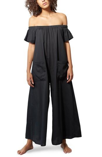 Women's Mara Hoffman Blanche Off The Shoulder Cover-up Jumpsuit - Black