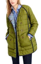 Women's J.crew Liberty Catesby Floral Reversible Puffer Jacket - Blue