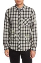 Men's Hudson Jeans Weston Slim Fit Check Sport Shirt - Black