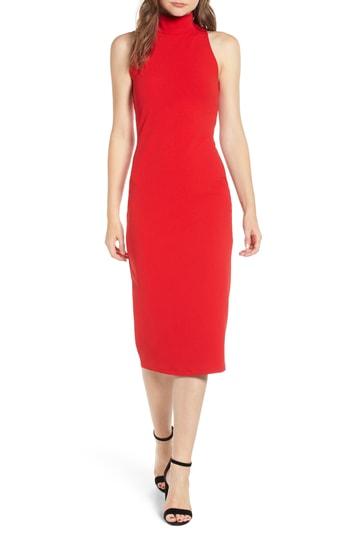 Women's Leith Mock Neck Body-con Dress - Red