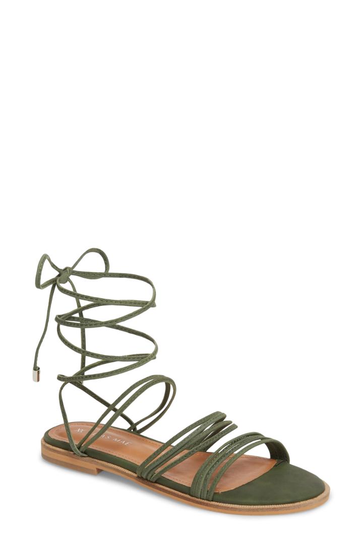Women's Alias Mae Theory Strappy Flat Sandal Us / 36eu - Green