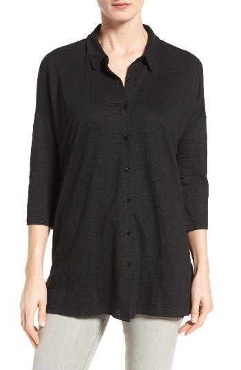 Women's Eileen Fisher Classic Collar Linen Jersey Tunic