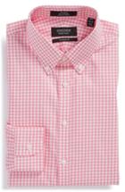 Men's Nordstrom Men's Shop Classic Fit Non-iron Gingham Dress Shirt 34 - Pink (online Only)
