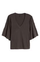 Women's J.crew Pintuck Sleeve Cotton Blouse - Black