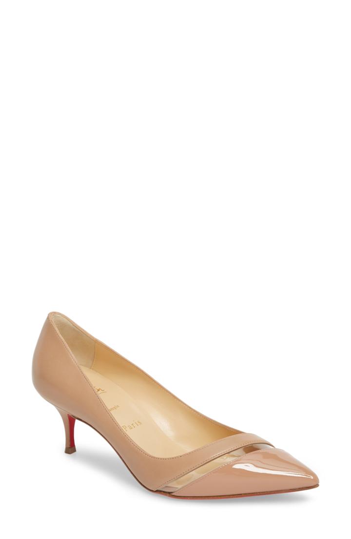 Women's Christian Louboutin 17th Floor Pointy Toe Pump Us / 38eu - Beige