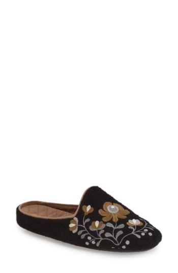 Women's Acorn 'flower Scuff' Slipper M - Black