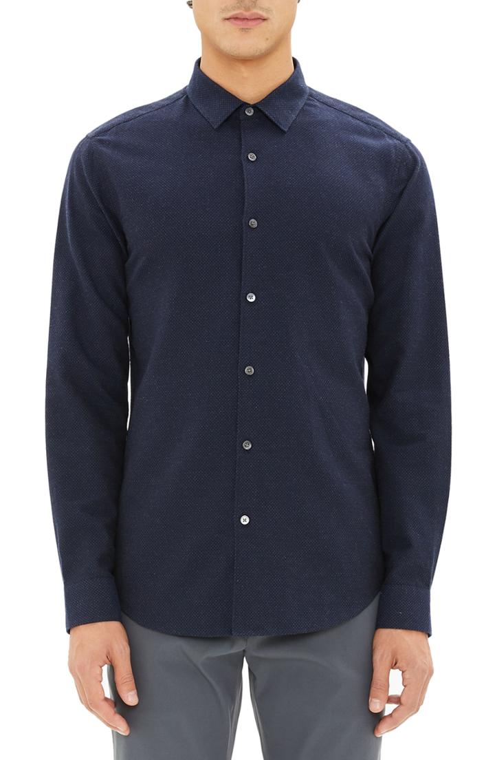 Men's Theory Murrary Ice Trim Fit Sport Shirt - Blue