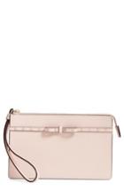Kate Spade New York Elliott Street Leila Crystal Bow Leather Wristlet - Beige