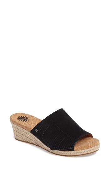 Women's Ugg Danes Espadrille Wedge Sandal M - Black