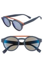 Men's Fendi 51mm Round Sunglasses - Blue