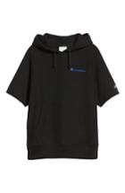 Men's Champion Reverse Weave Short Sleeve Hoodie, Size - Black