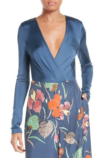 Women's Diane Von Furstenberg Lala Bodysuit, Size - Blue