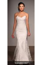 Women's Anna Maier Couture Lea Strapless Lace Trumpet Gown, Size In Store Only - Ivory