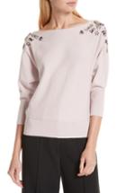 Women's Milly Faux Gem Embellished Sweater, Size - Pink