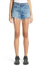 Women's Denim X Alexander Wang High Waist Frayed Denim Shorts - Blue/green