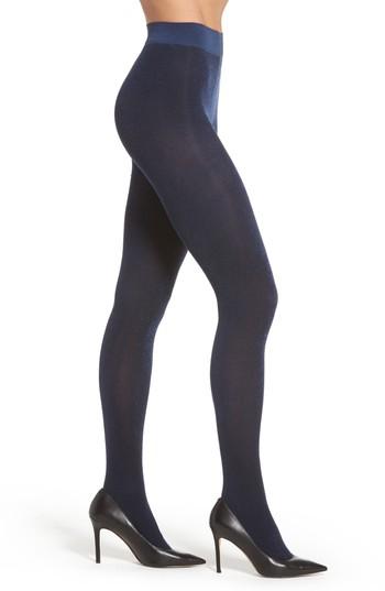Women's Pretty Polly Velvet Effect Tights, Size - Blue