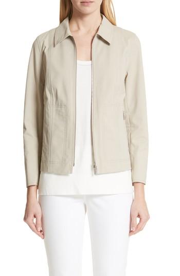 Women's Lafayette 148 New York Chrissy Fundamental Bi-stretch Jacket, Size - Beige