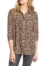 Women's Bp. Gathered Back Print Shirt, Size - Beige