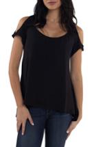 Women's Udderly Hot Mama Chloe Cold Shoulder Nursing Top - Black