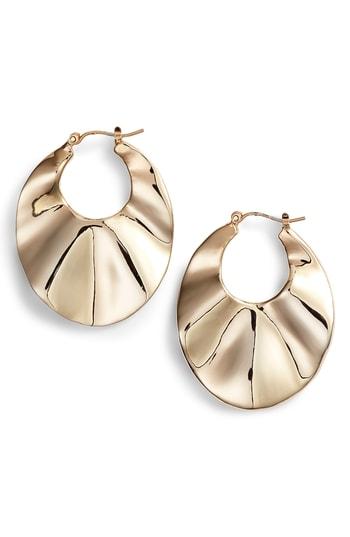 Women's Halogen Molten Ripple Hoop Earrings