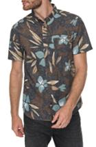 Men's Quiksilver Print Linen-blend Shirt - Brown