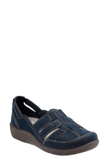 Women's Clarks Sillian Stork Flat .5 N - Blue