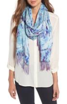 Women's Nordstrom Marble Tissue Wool & Cashmere Scarf, Size - Blue