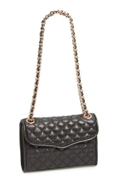 Rebecca Minkoff 'quilted Mini Affair' Convertible Crossbody Bag Black/ Rose