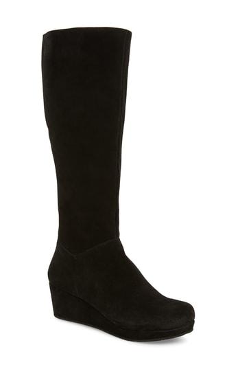 Women's Chocolat Blu Yiga Knee High Wedge Boot M - Black