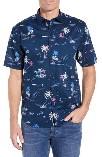 Men's Tommy Bahama Costa Breeze Fit Sport Shirt, Size Small - Blue