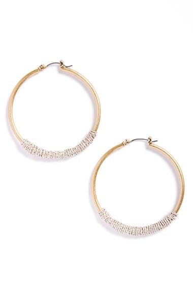 Women's Canvas Jewelry Wire Wrapped Crystal Hoop Earrings