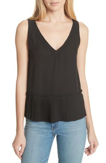 Women's Rebecca Taylor Stretch Silk Tank Top - Black