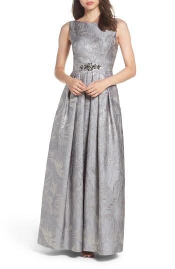 Women's Eliza J Embellished Brocade Ballgown