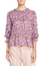 Women's Isabel Marant Etoile Moxley Print Cotton Top Us / 36 Fr - Purple