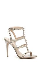 Women's Valentino 'rockstud' Ankle Strap Sandal Us / 35eu - Metallic