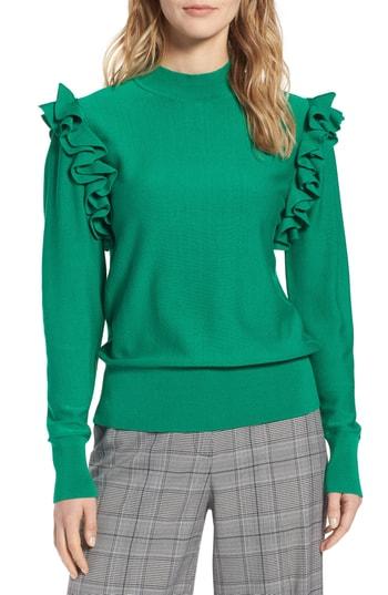 Women's Halogen Detachable Sleeve Sweater - Green