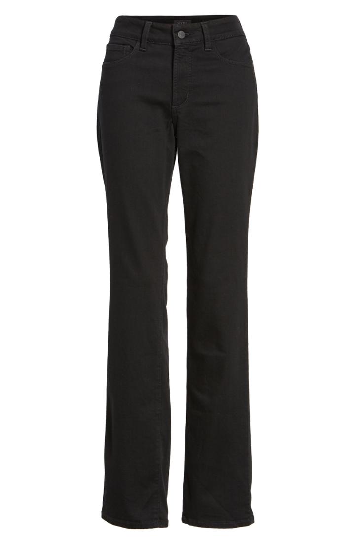 Women's Nydj Marilyn Stretch Twill Straight Leg Pants (similar To 14w) - Black