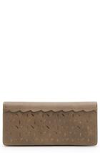Women's Frye Ilana Perforated Slim Leather Wallet - Grey